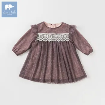 

DBA7900 dave bella baby autumn mesh long sleeve princess dress girls party birthday dresses children boutique costumes