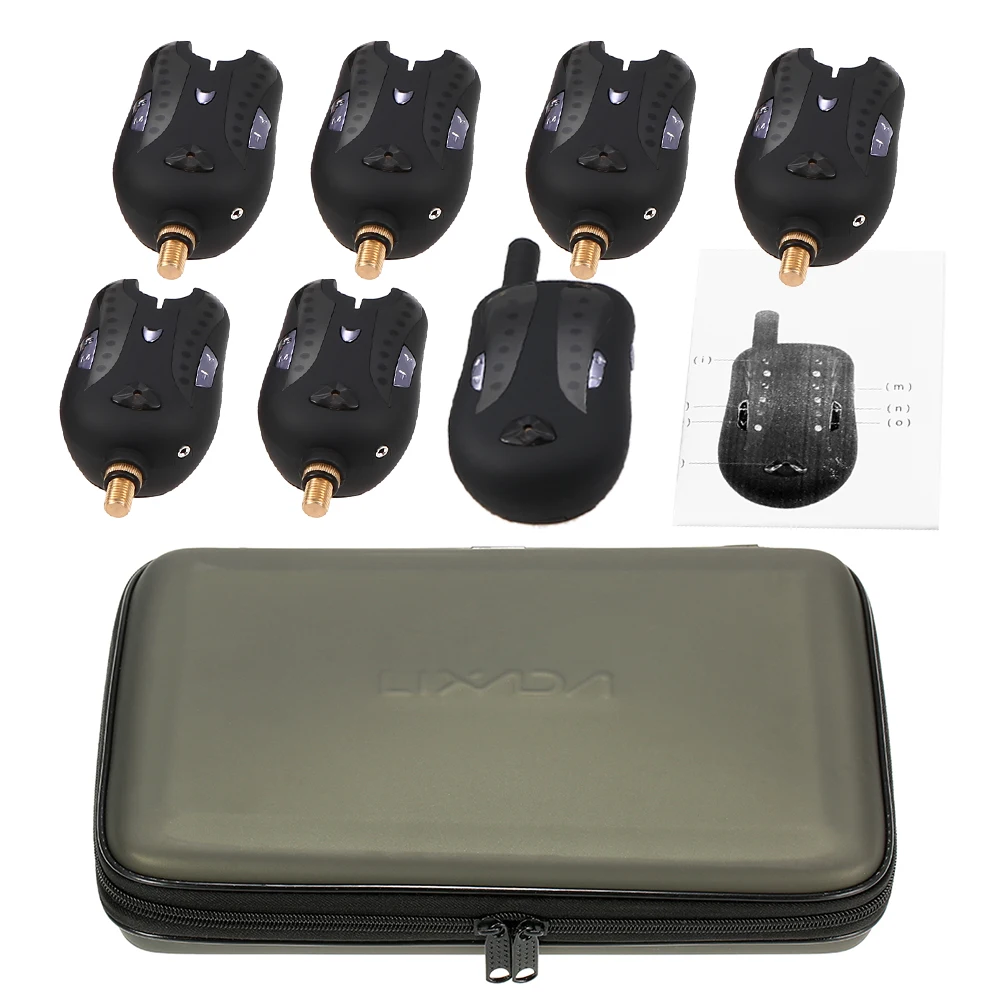 

Lixada Wireless Digital Fishing Bite Alarms Set 100m Transmission Fishing Receiver Alarm Indicator With Portable Case