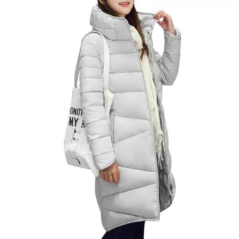 

2016 Winter New Fashion Long Coat Slim Thickened Turtleneck Warm Jacket Cotton Padded Zipper Plus Size Outwear Casacos 4 Colors