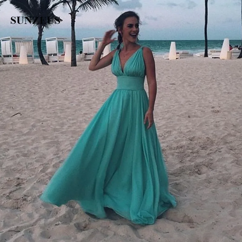 Bruidsmeisjes Jurken Chiffon Jurken Bruiloft Turquoise Jurk Bruiloft