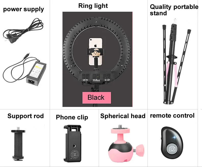 Светодиодный светильник-кольцо, красивый светильник, подставка, набор Anchorman, прямая трансляция, макияж, лампа, набор для камеры, сотового телефона, SLR - Цвет: Серебристый