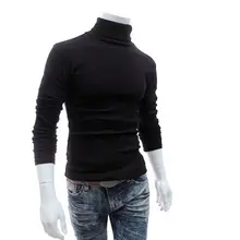 2019 New Autumn Winter Men'S Sweater Men'S Turtleneck Solid Color Casual Sweater Men's Slim Fit Brand Knitted Pullovers