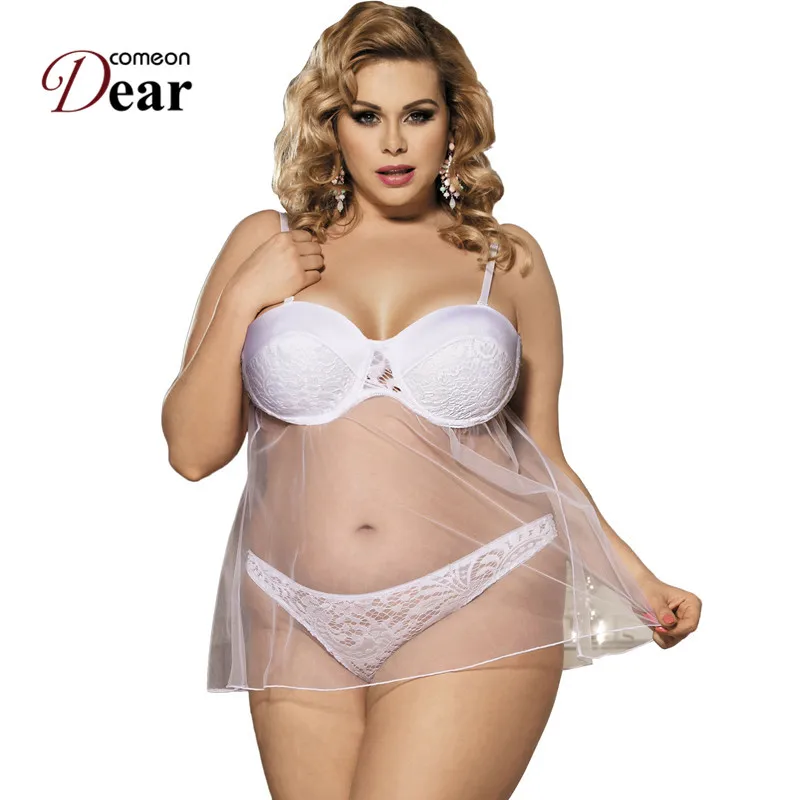 Porn Size - US $11.99 40% OFF|Comeondear Hot Sexy Porn Lingerie Transparent Porn Dress  Wedding Lingerie Plus Size Badydol Lenceria Sexi Para Mujer RK80286-in ...
