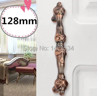 

Hole CC 128mm red copper color luxurious furniture cabinet drawer antique European style handle