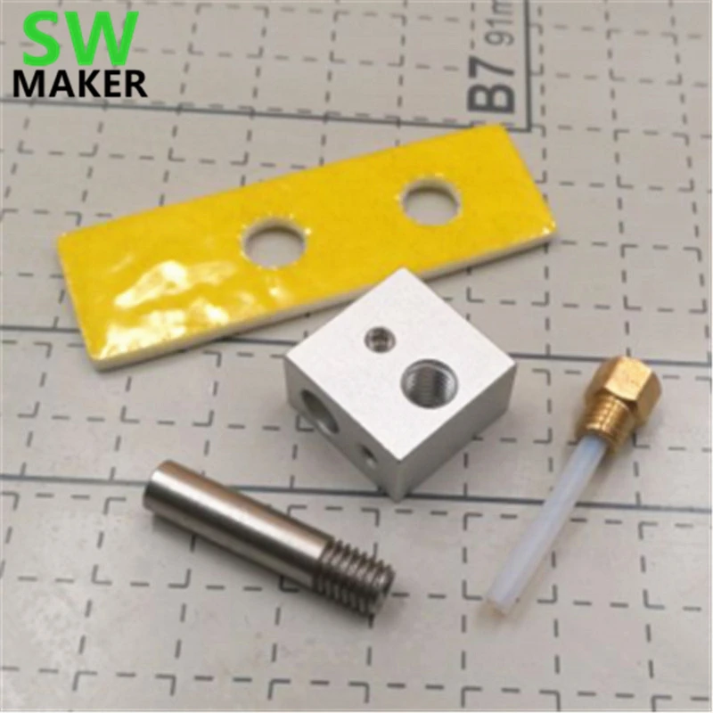 

SWMAKER CTC MK8 EXTRUDER hotend kit 0.45mm marked Nozzle ptfe tube throat ceramic block for FOR CTC BIZER REPLICATOR 3D printer