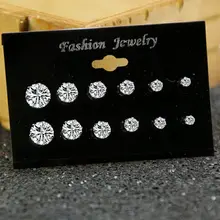 Fashion Mixing Crystal Simulated Pearl Stud Earrings 6 Pair/Set Shiny Lots of Earrings Jewelry For Women Girls Wholesale Fashion Mixing Crystal Simulated Pearl Stud Earrings 6 Pair/Set Shiny Lots of Earrings Jewelry For Women Girls Wholesale