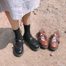 Обувь в стиле Mori girl; обувь в японском стиле с закрытым круглым носком; обувь на плоской подошве; удобная Студенческая Повседневная обувь; простая женская обувь