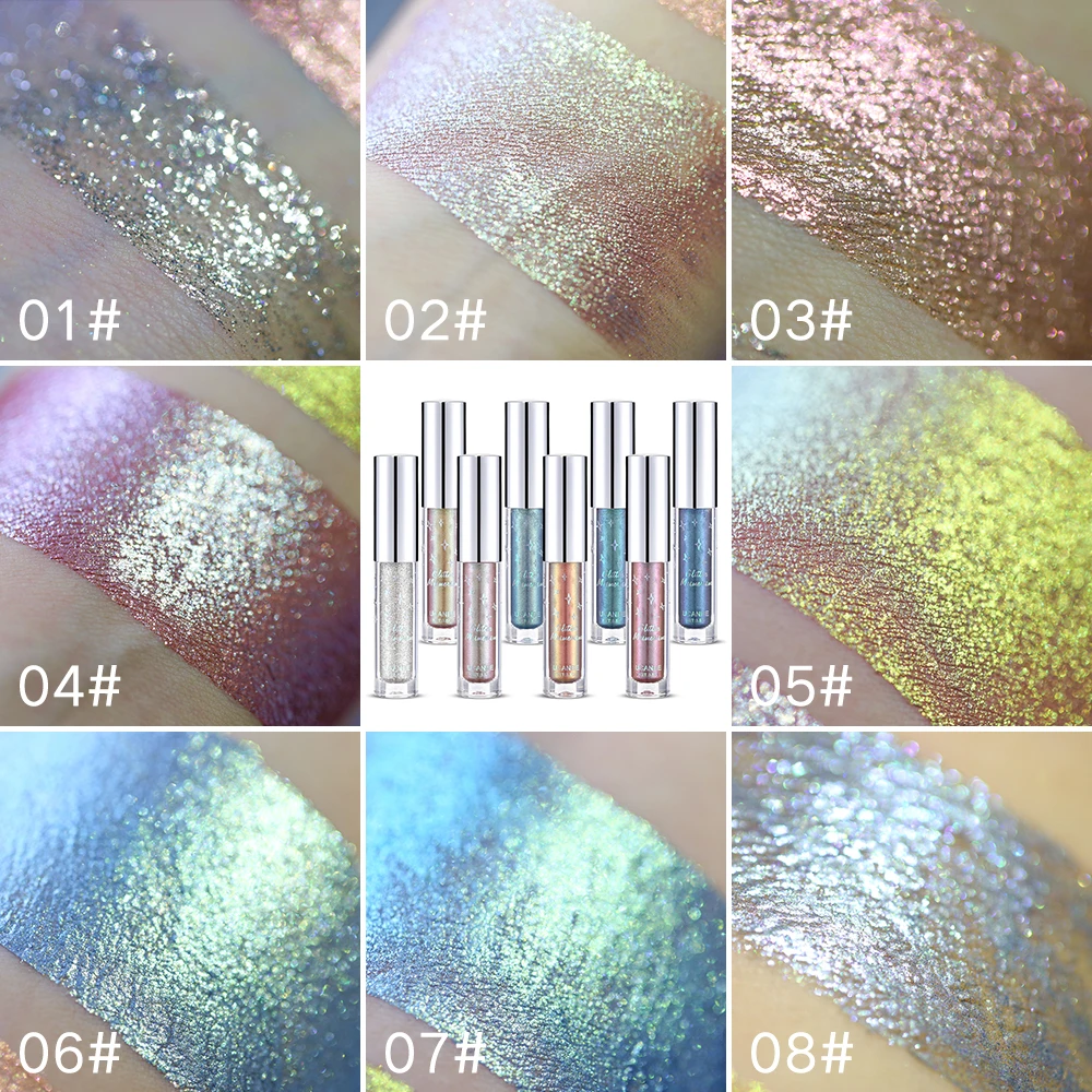 

UCANBE Brand Holographic Metallic Duochrome Eye Shadow Glow Glitter Shiny Eyeshadow Pigment Waterproof Liquid Eye Shadow Makeup