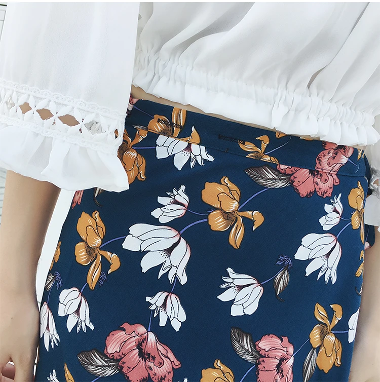 TongLord Boho печати летние выходные пляж юбки для женщин для Высокая талия длинный тонкий обёрточная бумага юбка с цветочным принтом дамы богемн