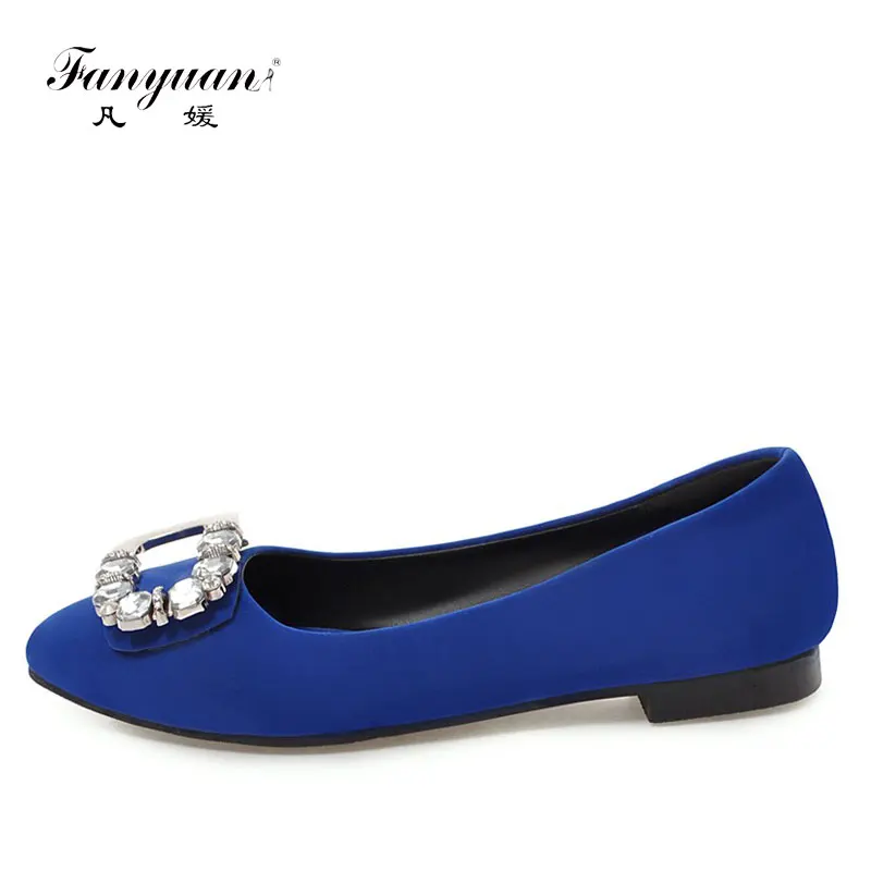 Fanyuan Spring Loafers Shoes Crystal Buckle Women's Flat Shoes Casual ...