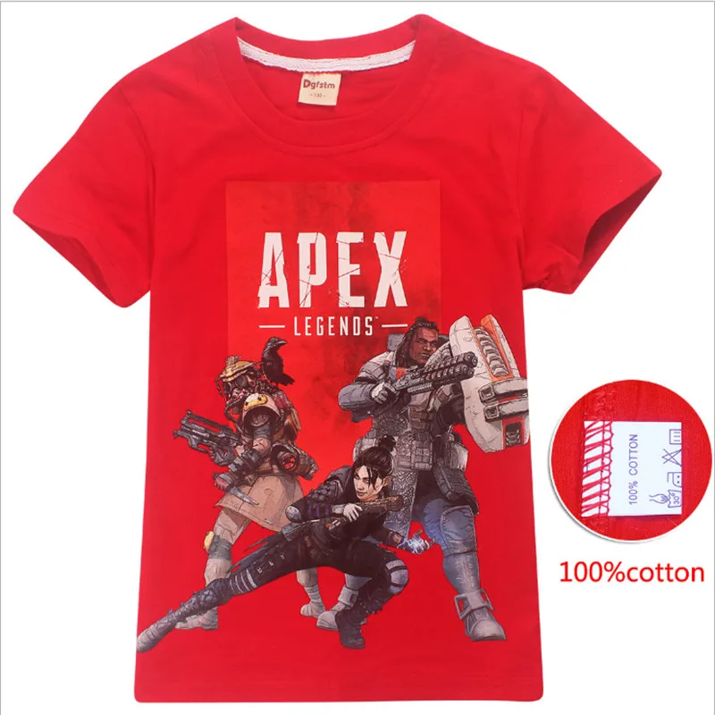 M Apex Legends/футболка для мальчиков, летняя детская футболка, футболка с короткими рукавами, одежда для мальчиков, футболки, хлопок, Детский костюм - Цвет: M