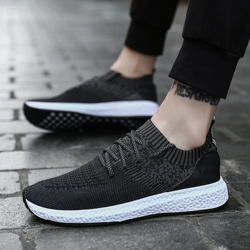 

2019 Casual Shoes Men Flat Sneakers Breathable Fashion Mesh Mens Trainers Shoes Summer Sneakers Men Running Shoes Big Size 45
