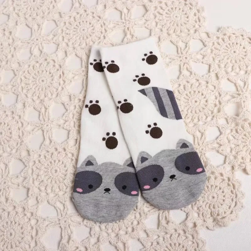 PEONFLY Cartoon Animal Puppy Pure Cotton Leisure Time funny novelty cute socks female women hosiery Winter Autumn 5PAIRS/LOT