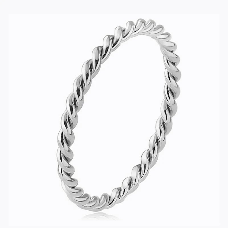 Innopes женское модное маленькое кольцо Серебряная роза золотистого цвета скрученный кольцо из нержавеющей стали для женщин обручальное кольцо - Цвет основного камня: silver