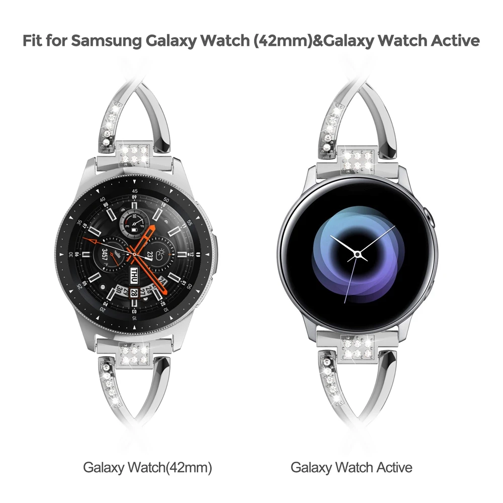 Женские Стразы, ремешок для samsung Galaxy Watch 42 мм, сменные умные часы, полосы для samsung Watch Galaxy Active 20 мм