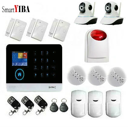 Умный дом Охранная сигнализация GSM сигнализация с 2 Wi-Fi камера домашняя сигнализация беспроводное приложение пульт дистанционного