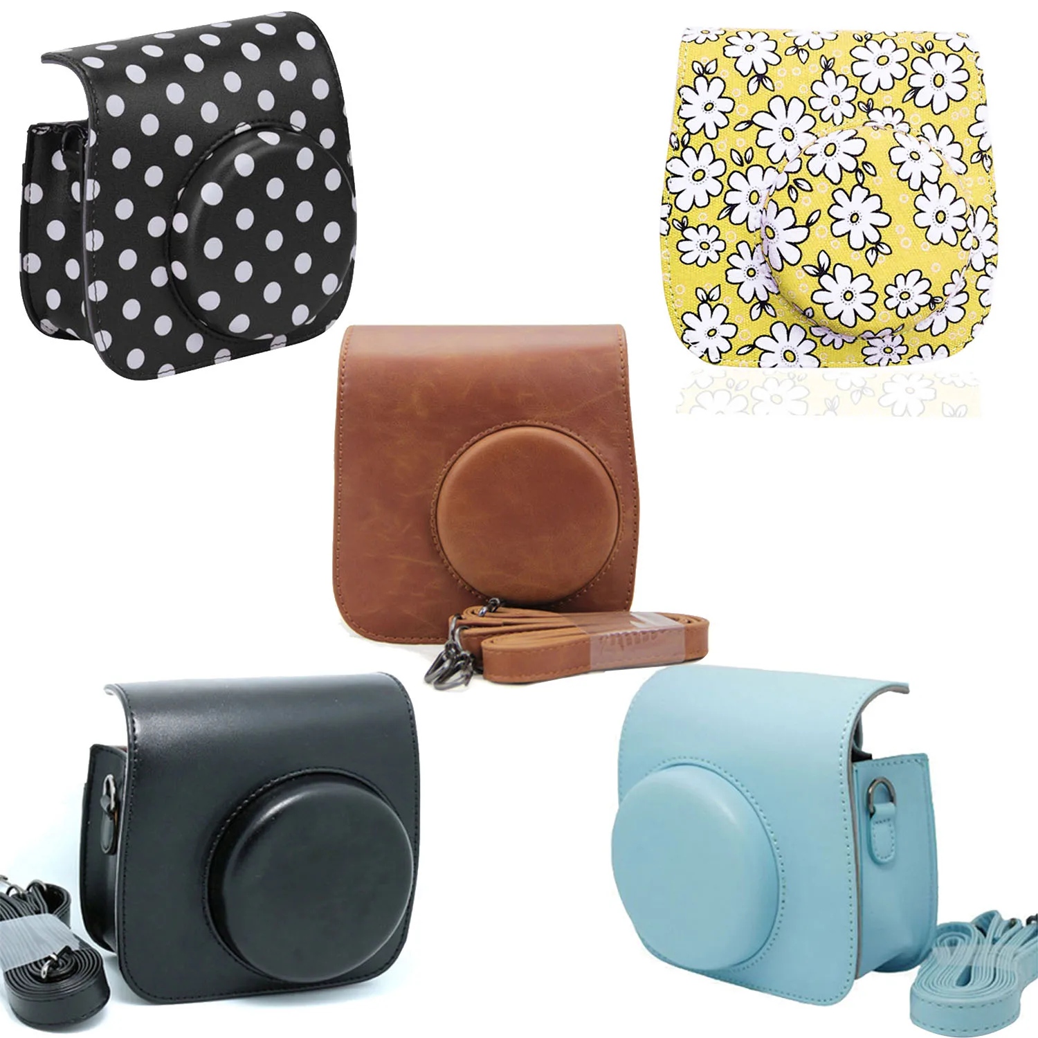 

PU Material Storage Shoulder Bag Case Cover Skin Shell Pouch for Polaroid Fujifilm Instax Mini8 Mini9 Instant Camera Case