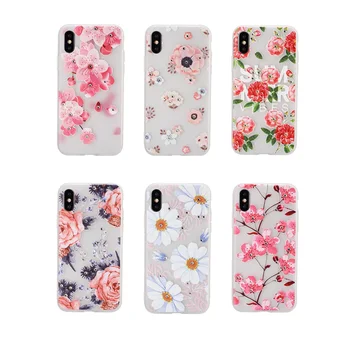 

For Samsung S10 S10e Note9 S9 S8 J4 Bling Diamond Case Flower Soft TPU Mandala Blossom Rose Henna Floral Paisley Skin 100PCS