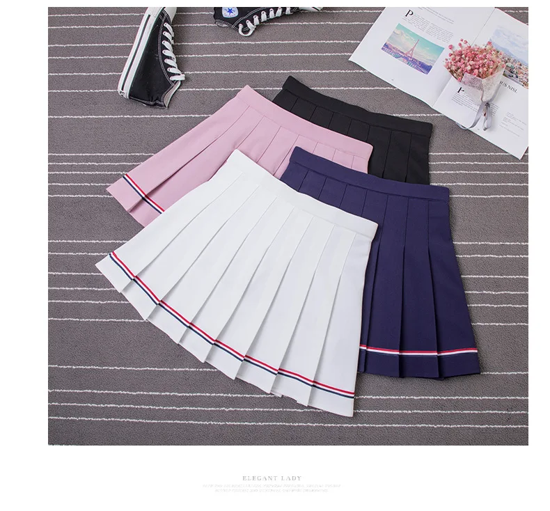 Harajuku Kawaii Nimi плиссированные юбки для женщин для лето 2019 корейский Ulzzang юбка школьницы уличная черный, белый цвет Tumblr