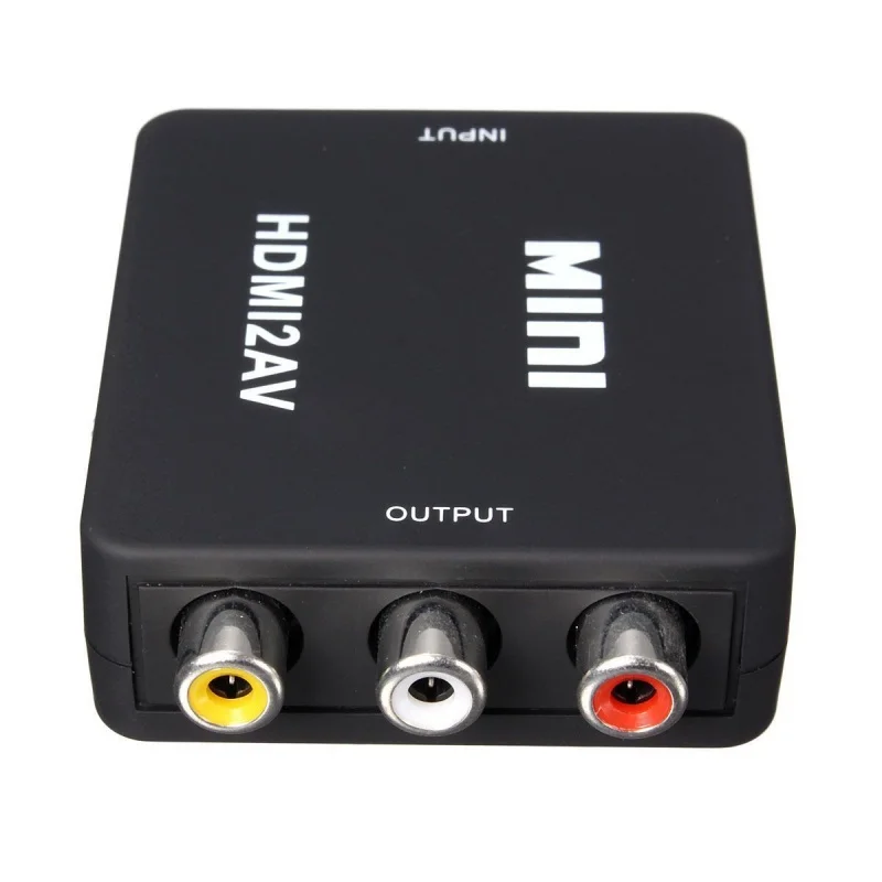 Мини HDMI к 3RCA CVBS композитный видео AV конвертер адаптер ТВ VHS VCR DVD черный