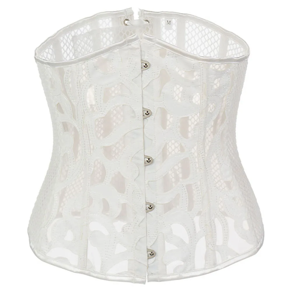 Shapewear Sexy Corsets And Bustiers White Leather Underbust