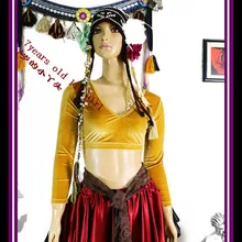 Бархат Fat Chance Племенной чоли танец живота топ с длинными рукавами FA28-FA33