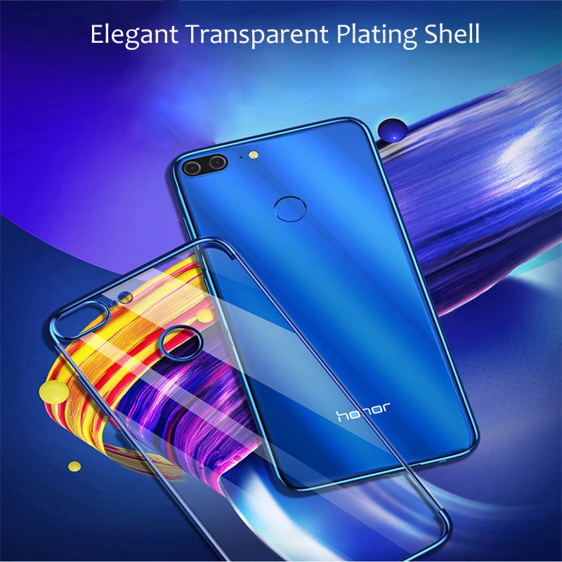 Coque Case On Honor 9 Lite Cases For Huawei Honor9 Cover Back TPU Silicone Soft Blue Shockproof Transparent Plating |