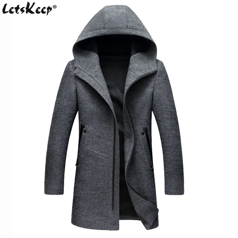 Letskeep Hooded Parka Men Coats Winter Zipper Long trench coat & Blends Peacoat Mens Business Woolen Long Overcoats MA436 Letskeep Hooded Parka Men Coats Winter Zipper Long trench coat & Blends Peacoat Mens Business Woolen Long Overcoats MA436