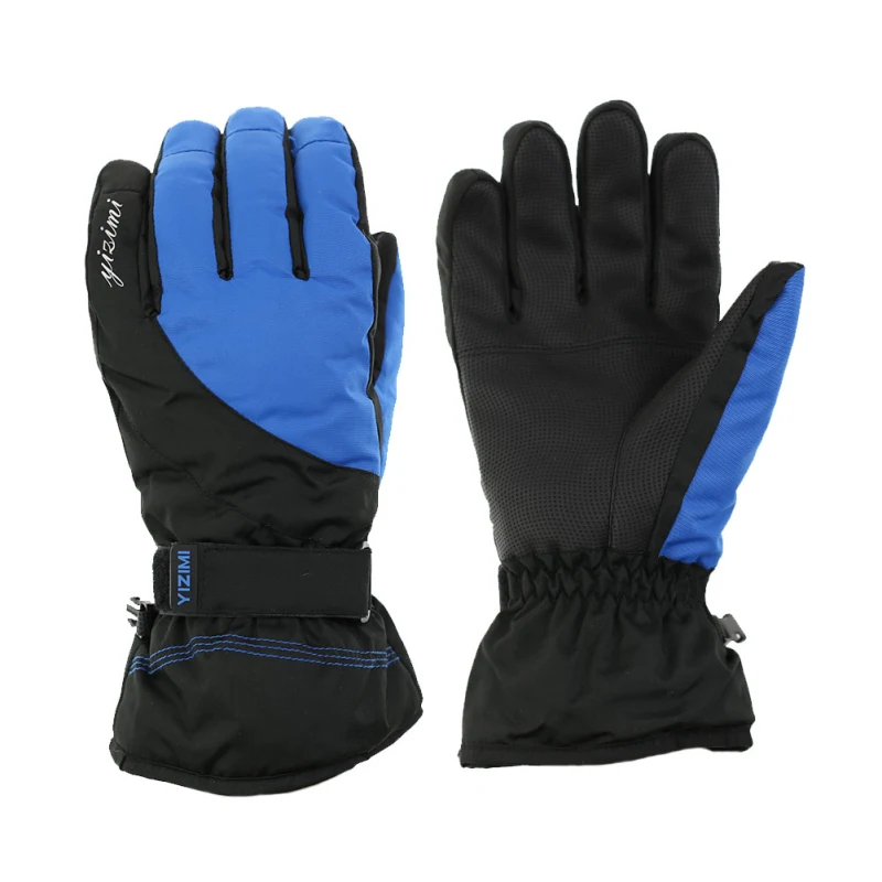 Runature водонепроницаемые перчатки для катания на лыжах, ветрозащитные теплые зимние перчатки для сноубординга, велоспорта, снежных видов спорта, перчатки для катания на лыжах для женщин и мужчин - Цвет: black-blue