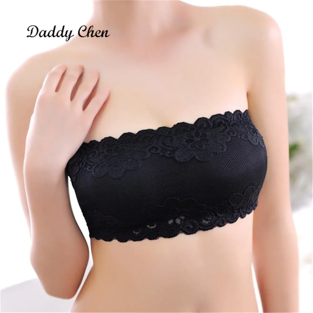 Tube tops for women Summer Full Cup Strapless Wire Free Wrapped Chest Female Bra With Straps 5 Colors Solid One Size Lace Floral Tube tops for women Summer Full Cup Strapless Wire Free Wrapped Chest Female Bra With Straps 5 Colors Solid One Size Lace Floral