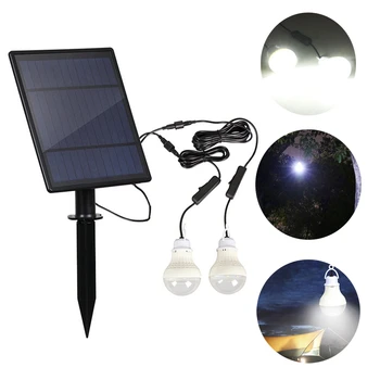 

Dropship Solar Panel 2pcs LED Bulb Kit Waterproof Light Sensor Outdoor Camping Tent Fishing Emergency Lamp