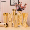 Luxury Europe Gold-Plated Ceramic Vase Home Decor Creative Design Porcelain Decorative Flower Vase For Wedding Decoration 1