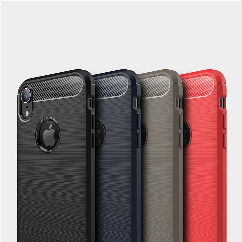 cheap Luxury Carbon Fiber Case For iPhone XS 7 8 Plus X 6 6S 5S Soft TPU Silicon Full Cover Shockproof Case For iPhone XS MAX XR Cases