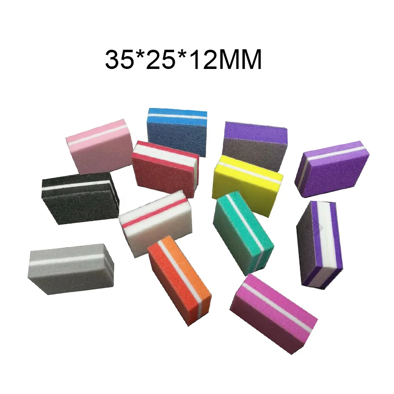 Полировальные пилки для ногтей, мини-губка, цветные, разноцветные, разные размеры, шлифовка, шлифовка, Гель-лак для ногтей, инструмент для очистки, случайный цвет