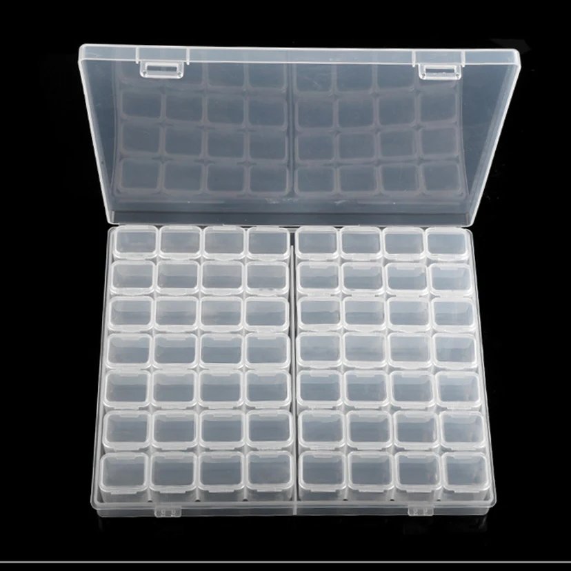 

56 Slots Adjustable Plastic Storage Box Storage Boxes box for jewelry Diamond Embroidery Craft Bead Pill Storage Tool LG2910