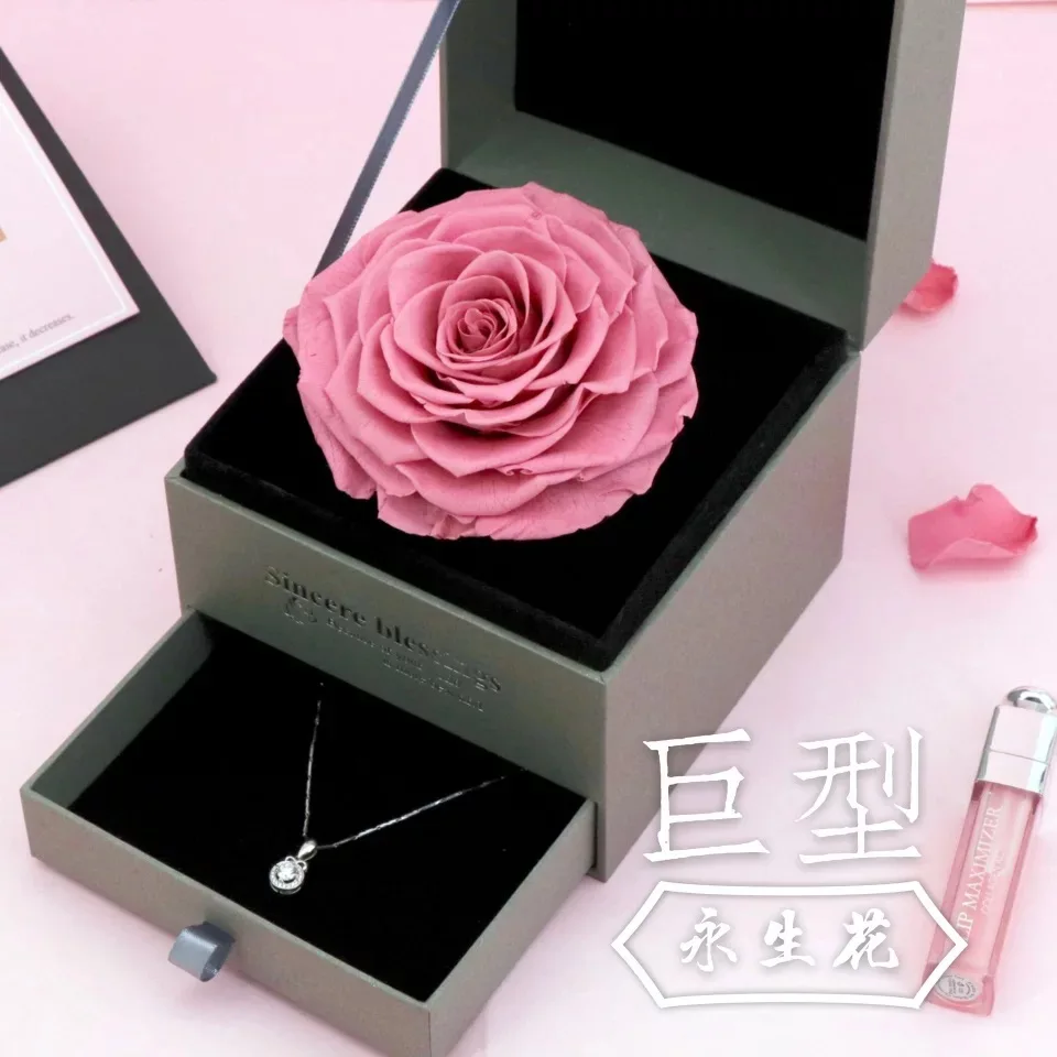 

New product ladies birthday gift Mother's Day best gift My one and only love Super large soap flower 925 silver fashion necklace
