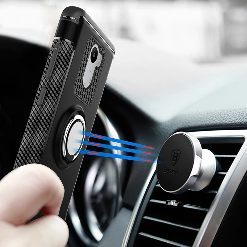 

sFor Xiaomi Redmi 4 Case Finger Ring Holder Stand Magnetic Car Bracket Back Cover Case For Xiaomi Redmi 4