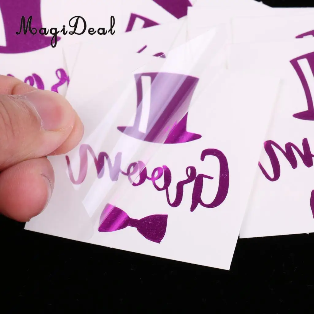 MagiDeal 10Pcs/Lot Purple Team Bride Tribe Temporary Tattoos Wedding Sticker Hens Night Party Decoration Hands Sticker