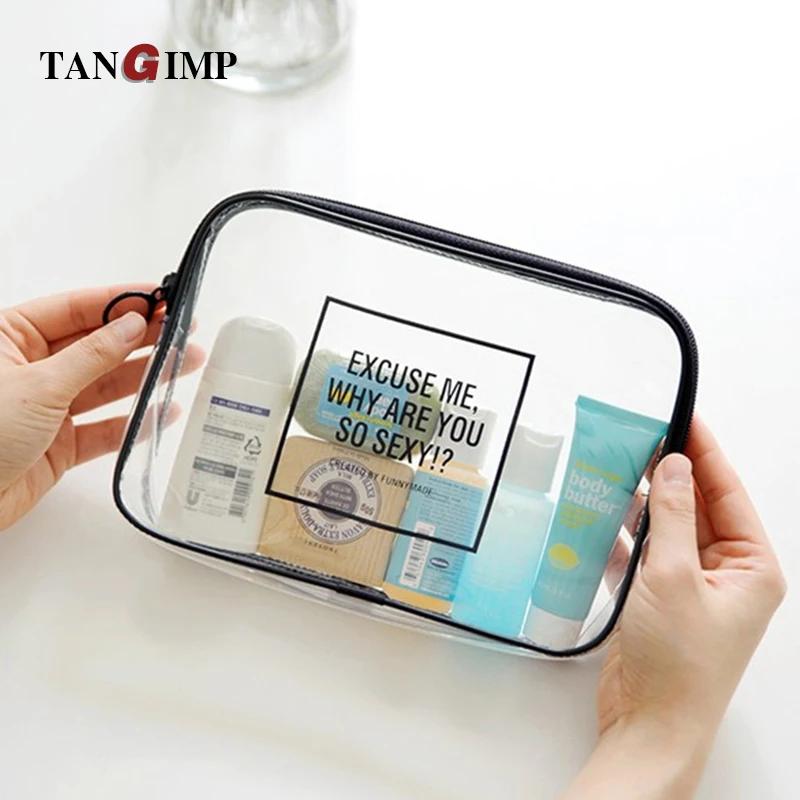

TANGIMP Transparent Cosmetic Bags PVC Toiletry Bags Travel Organizer Necessary Beauty Case Makeup Bag Medicine Box 2017 New