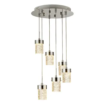 

HAIXIANG Modern LED Crystal Cylinder Ceiling Light Restauran Lamp Dining Room Chandelier Lighting Fixture