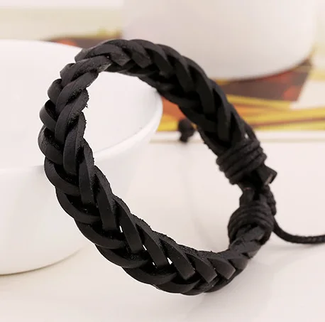 Мужской и Женский плетеный браслет из натуральной кожи 3 цвета|bracelets for|handmade