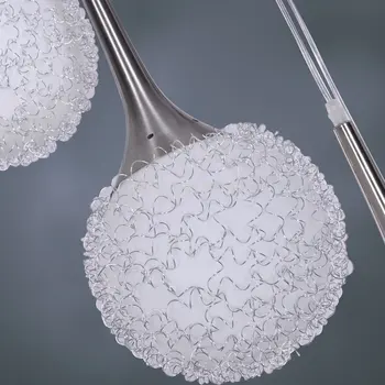 

Modern White Glass Globe Shade Large Spiral Large Pendant Light Max 360W with 6 Lights Chrome Finish