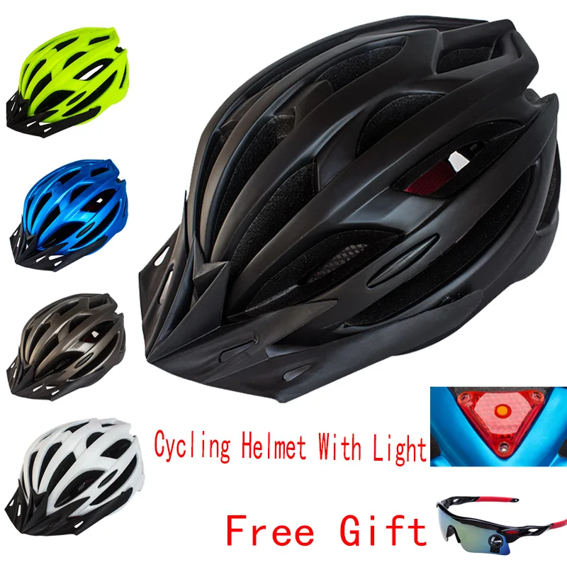 

Cycling Helmet With Light Integrally-molded Super Light Men Women Bike Helmet Back Light MTB Mountain Road Bike Helmet 54--63 CM