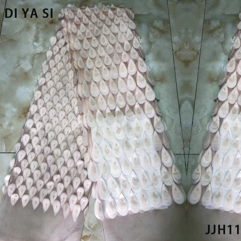 

lace african lace fabric 3d flower fabric For Wedding Embroidery african beads lace fabric 5y JJH11