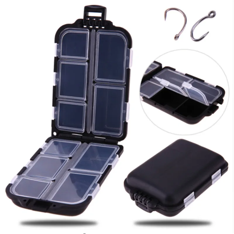 

Waterproof Fishing Tackle Boxes Plastic Fishing Lure Bait Hook Storage Case Tackle Box with 10 Compartments Fishing Accessories