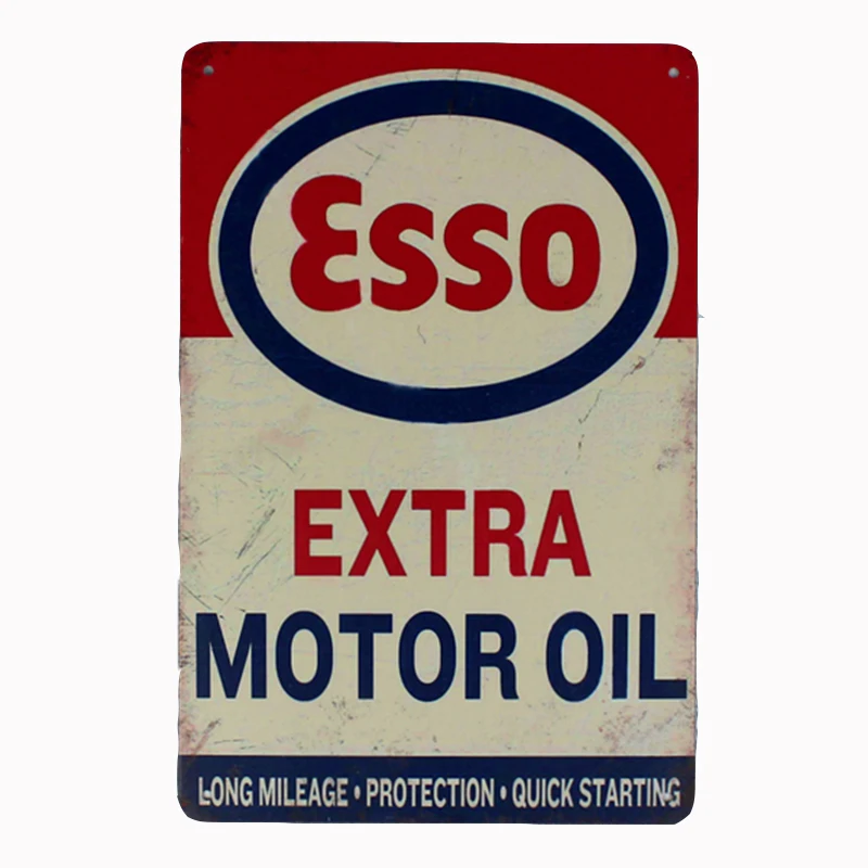 

Esso Extra motor oil. long mileage,protection,quick starting! tin plate signs vintage metal painting wall decoration for garage