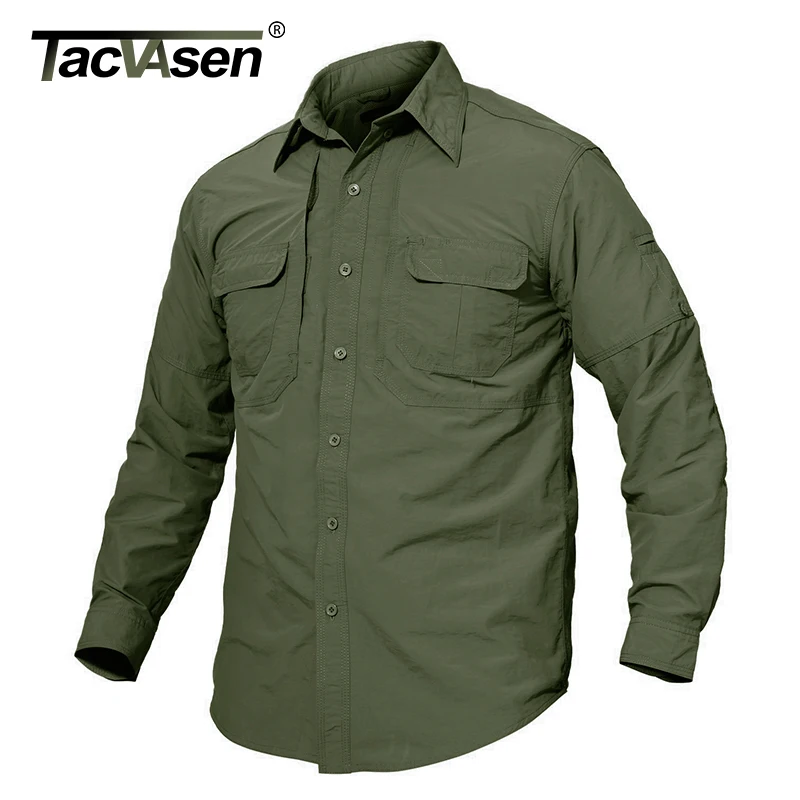 TACVASEN Men’s Brand Tactical Airsoft Clothing Quick Drying Military Army Shirt Lightweight Long Sleeve Shirt Men Combat Shirts