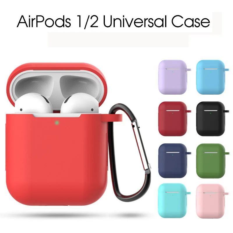 Силиконовый наушник чехол для AirPods 1 2 мягкий Универсальный защитный чехол для Air Pods чехол аксессуары ремешок держатель