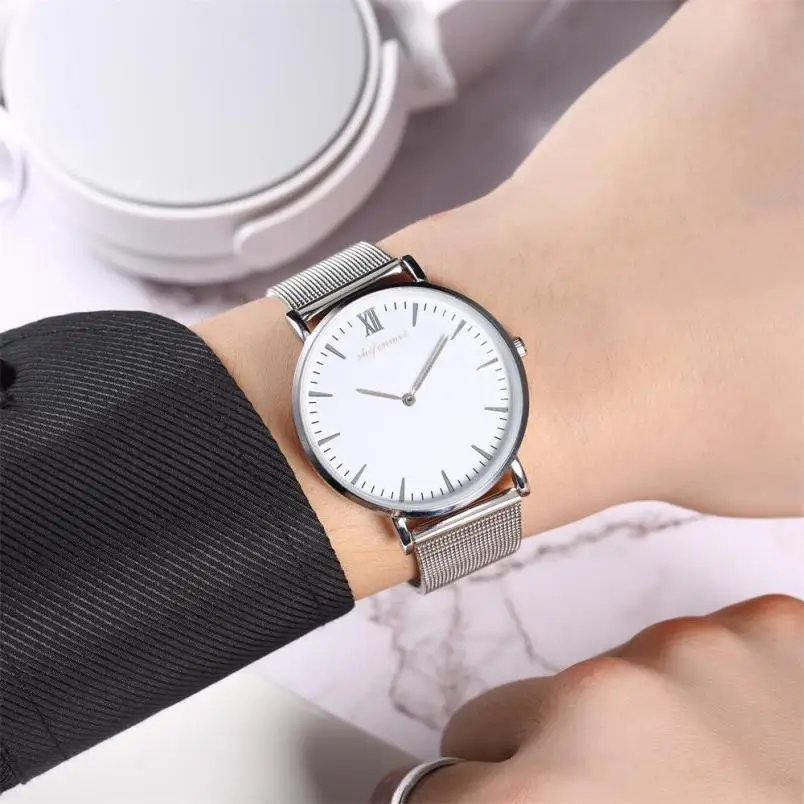 

Classic Simple Fashion Steel Strip Strap Alloy Women's Men's Lovers Quartz wrist Watches Couple Watches Valentine's gift xfcs