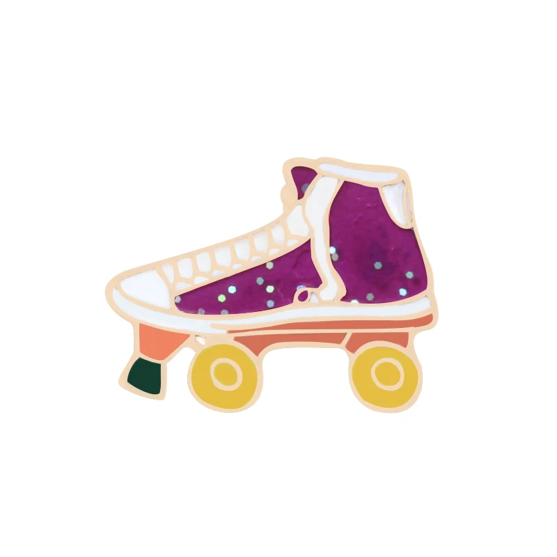 11 стильные Мультяшные броши, эмалированные штифты для коньков, украшения для сумок, парусиновые роликовые ботинки, обувь на высоком каблуке для танцев, подарок для девушки - Окраска металла: style 10